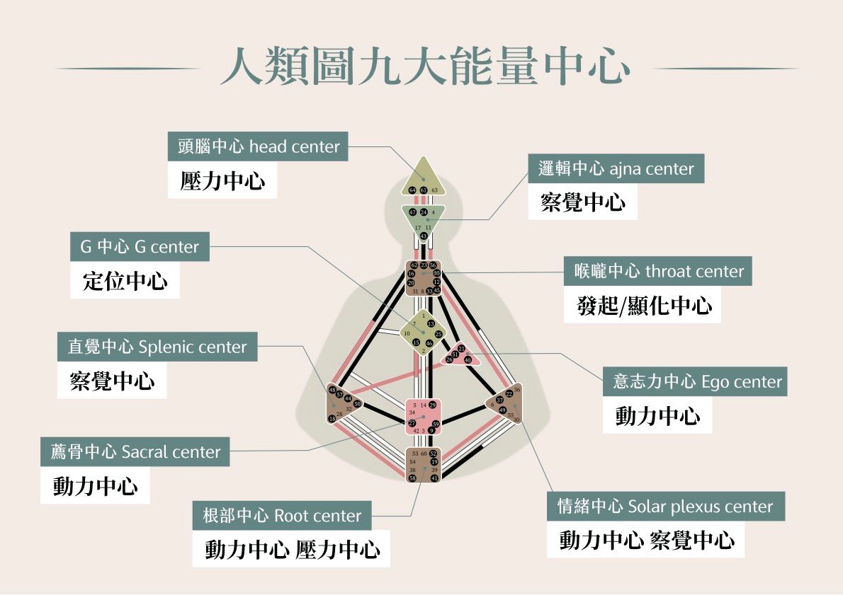 人類圖九大能量中心